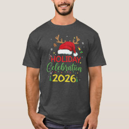 Camiseta Festa de Natal 2026 Rena Mágica do Papai Noel