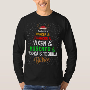 Camiseta Festa de Natal com Nomes de Álcool Engraçados