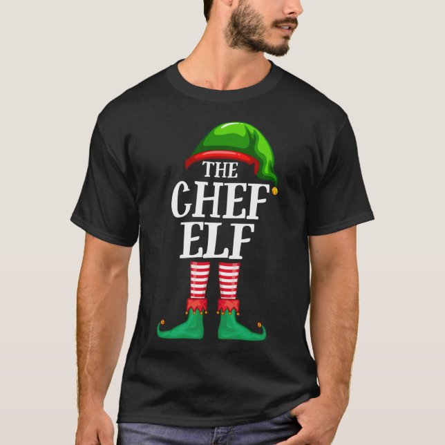 Camiseta Festa de Natal da Família Chef Elf Mating Pajama (Frente)