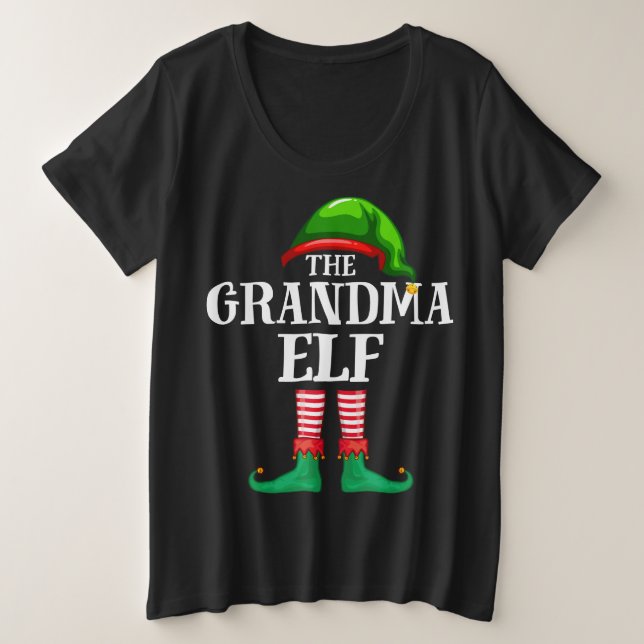 Camiseta Festa de Natal da Família de Vovó Elf Matando Paja (Frente do Design)
