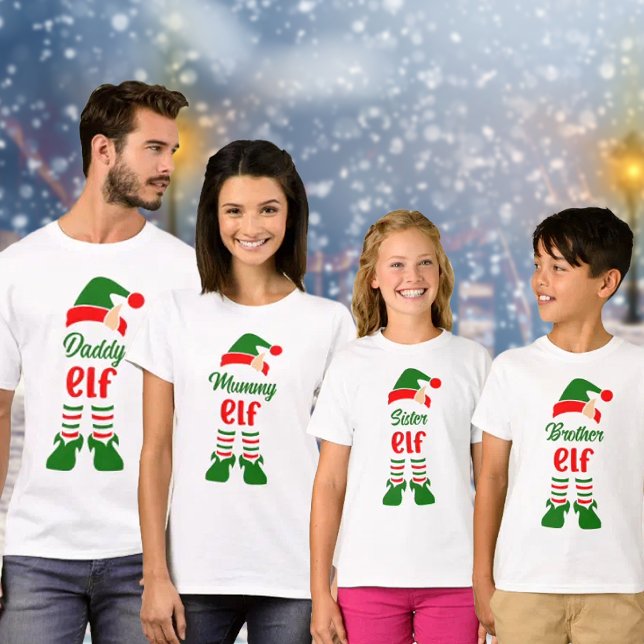 Camiseta Festa de Natal da Família Elf Bonita (Criador carregado)