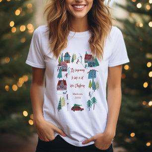 Camiseta Festa de Natal da Vila Nórdica de Esqui Cónico