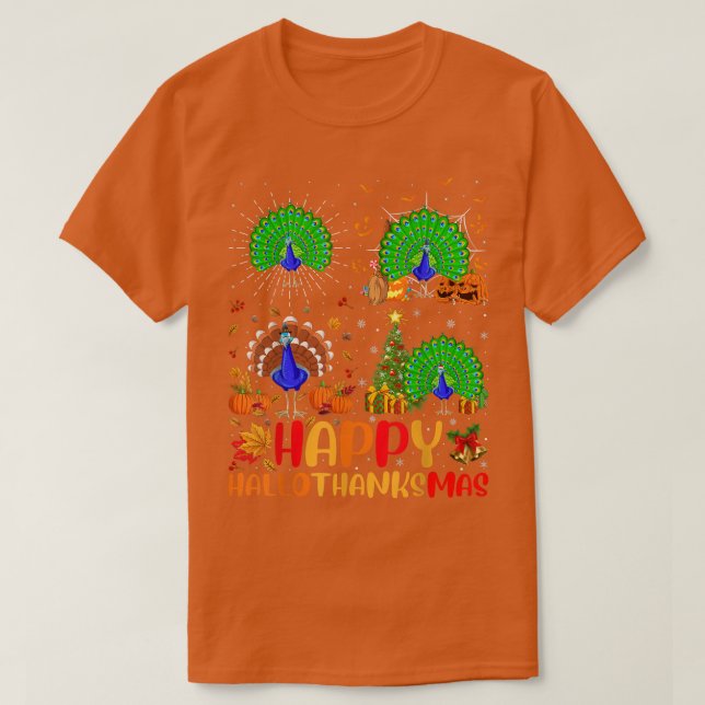 Camiseta Festa de Natal de Dia de Ação de Graças de Hallowe (Frente do Design)