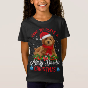Camiseta Festa de Natal de Porodô de Feliz Terrier Dog York