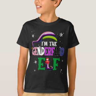 Camiseta Festa de Natal do Elf do Genderfluido