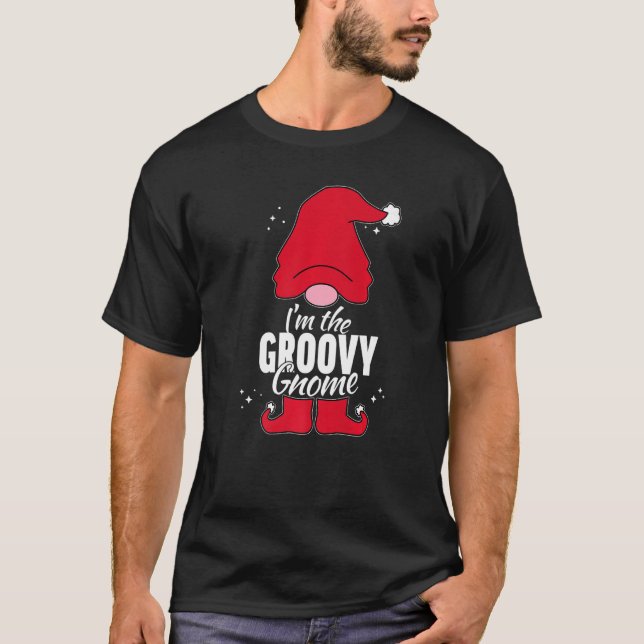 Camiseta Festa de Natal do Groovy Gnomy Matching Family Gro (Frente)