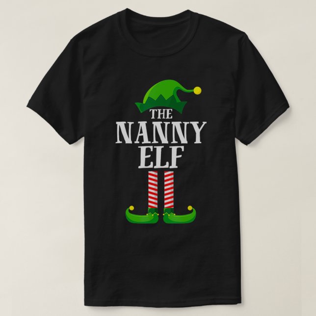 Camiseta Festa de Natal do Grupo Familiar da Nanny Elf Matc (Frente do Design)