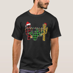 Camiseta Festa de Natal do Leopardo da Xadrez de Buffalo Ca