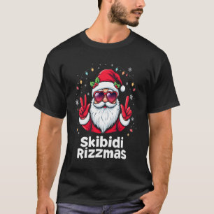 Camiseta Festa de Natal dos Papais noeis Skibidi Rizzmas