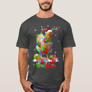 Camiseta Festa de Natal Engraçada de Galinha