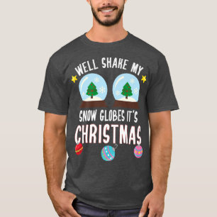 Camiseta Festa de Natal Engraçado, sacuda meus Globos de Ne