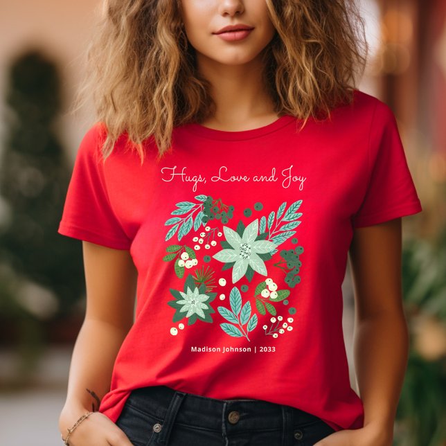 Camiseta Festa de Natal Floral (Floral Christmas Party T-Shirt)