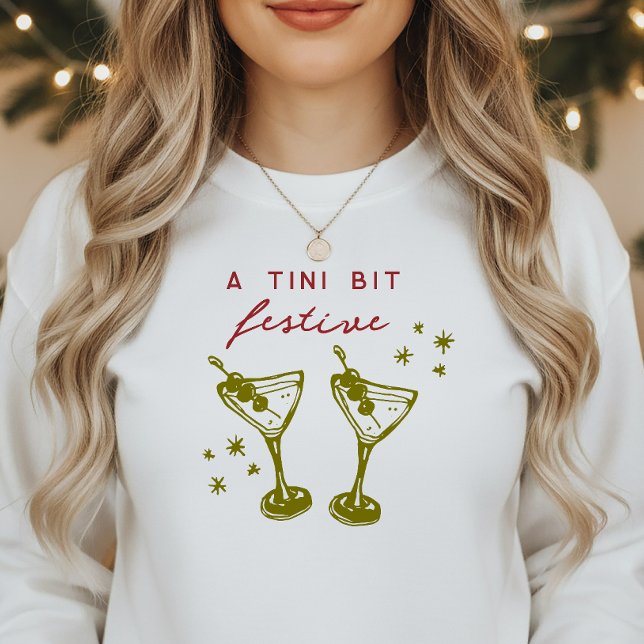 Camiseta Festa de Natal Funky Festiva Doodle Martini (Criador carregado)