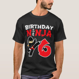 Camiseta Festa de Ninja de Karatê de 6 Anos de Idade Camise