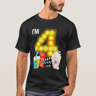 Camiseta Festa de Noite de Cinema Tema de Filme de Aniversá