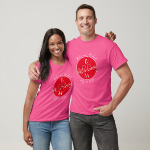 Camiseta Festa de Noivado com Monograma de Casamento