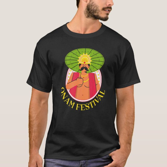 Camiseta Festa de Onam Índia Feriado Indiano Religião de Ke (Frente)