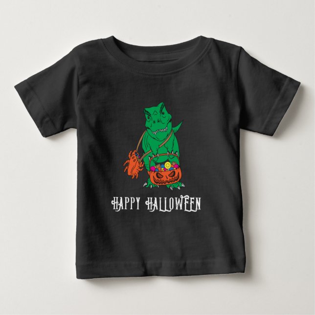 Camiseta Festa de outono do Dinossaur Halloween (Frente)