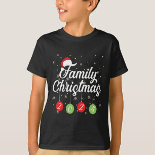 Camiseta Festa de Papais noeis de Natal e Família de Presen