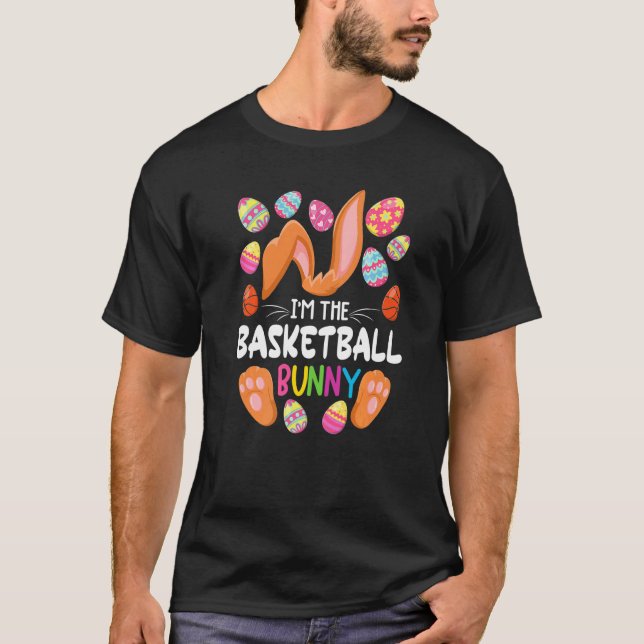 Camiseta Festa De Páscoa De Basquete Bunny I (Frente)