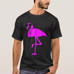 Camiseta Festa de Pássaros Rosa-Rosa-Rosa-De-Obra-Flamingo