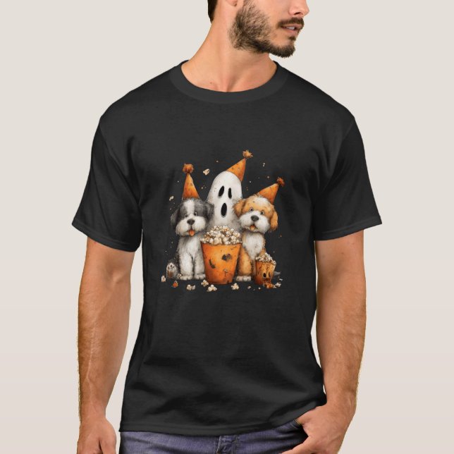Camiseta Festa de Pipoca Canina Fantasmagórica (Frente)