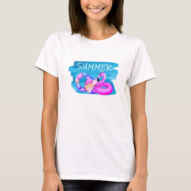 Camiseta Festa de Piscina de Verão (Frente)