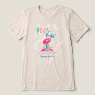 Camiseta Festa de Piscina de Verão Divertida Aquarela 16