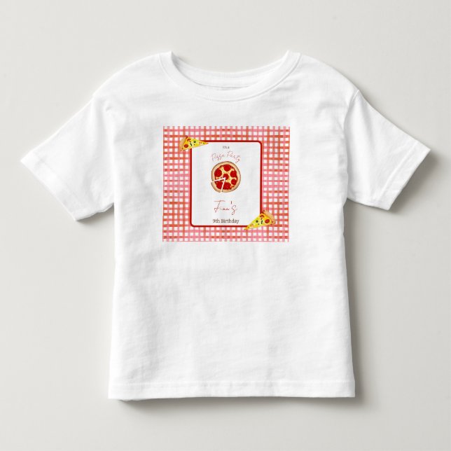 Camiseta Festa de Pizza Aniversário de Qualquer Idade (Frente)