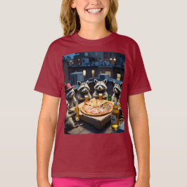 Camiseta Festa de pizza de guaxinim