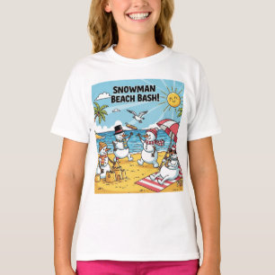 Camiseta Festa de Praia dos Bonecos de Neve