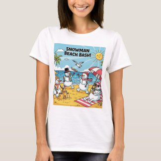 Camiseta Festa de Praia dos Bonecos de Neve