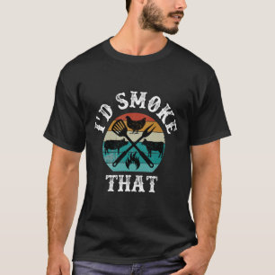 Camiseta Festa de Retro Engraçado Fumante Pai de Chef Prese