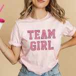 Camiseta Festa de Revolução do Gênero Bebê Rosa da Equipe<br><div class="desc">Esportes cor-de-rosa "Team Girl" senhoras camiseta em letra esportiva</div>