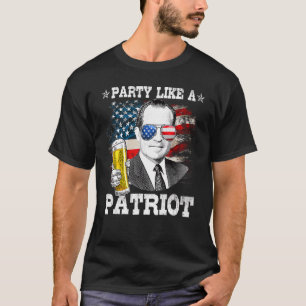 Camiseta Festa de Richard M Nixon como um Patriota 4 de Jul