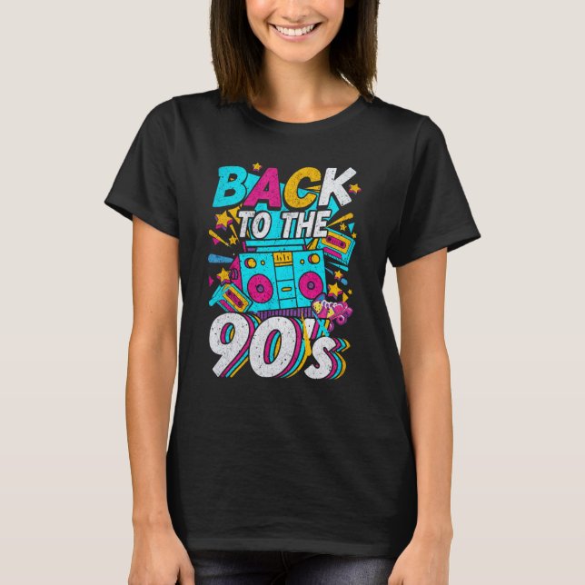 Camiseta Festa de roupas dos anos 90 e fantasia de festa te (Frente)
