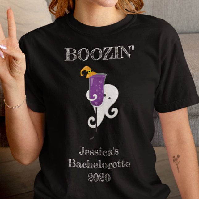Camiseta Festa de Solteira Bebedeira Coquetel Fantasma Hall (Criador carregado)