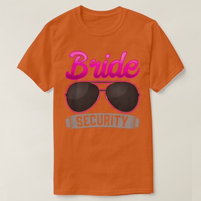 Camiseta Festa de solteira Casamento Bride Security Girls (Frente do Design)