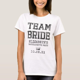 Camiseta Festa de solteira Collegiate Team Bride