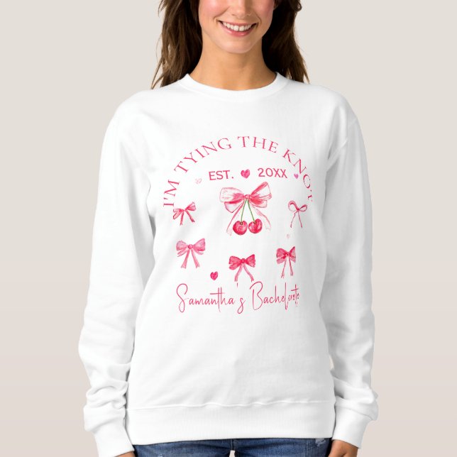 Camiseta Festa de Solteira Coquette Rosa Cereja  (Frente)