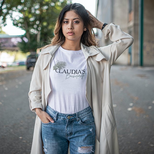 Camiseta Festa de Solteira da Noiva com Nome Personalizado  (Custom Bachelorette party lifestyle T-shirt)