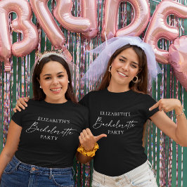 Camiseta Festa de solteira de Caligrafia Minimalista Modern