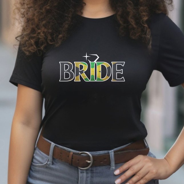Camiseta Festa de solteira de Casamento jamaicano da Noiva  (Jamaica Bride Jamaican Wedding Bachelorette Party T-Shirt)