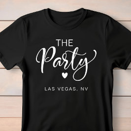 Camiseta Festa de solteira de Las Vegas White Script Bonito