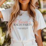 Camiseta Festa de solteira de Script Moderno<br><div class="desc">Camisa T de Festa de solteira de Script Moderno</div>