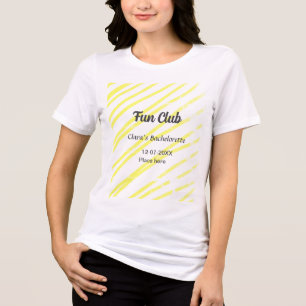 Camiseta festa de solteira do Fun Club fundo de linhas amar
