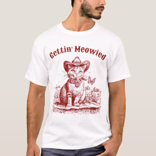 Camiseta Festa de Solteira Meowdy Cowgirl Cowboy Gato 
