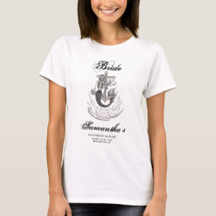 Camiseta Festa de Solteira Mermaid Última Vela Gótica Preta