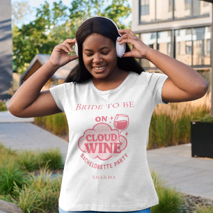 Camiseta Festa de solteira na noiva de vinho em nuvem