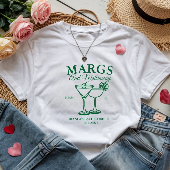 Camiseta Festa de Solteira na Praia Margs e Matrimônio  (Criador carregado)